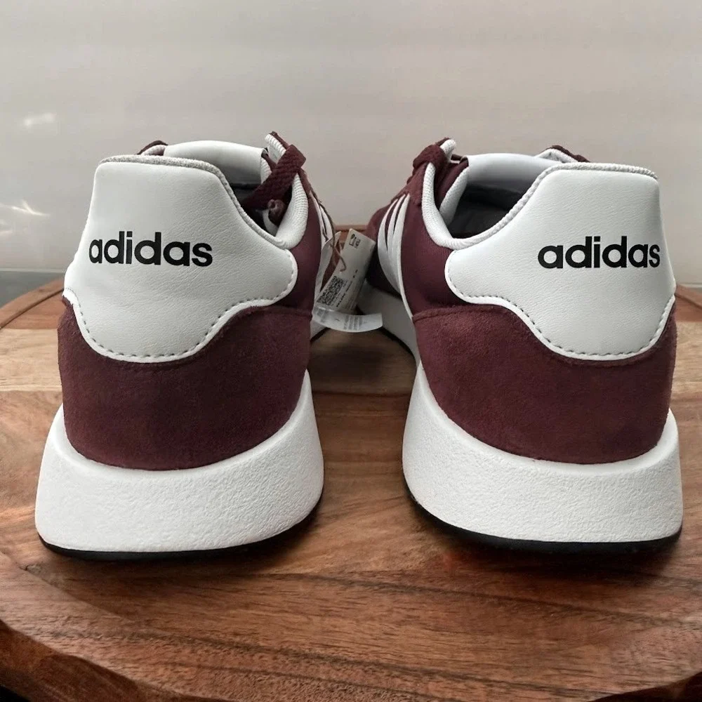 Adidas Run 60s 2.0 Mens Size 9 Burgundy White Retro Running Sneakers H00355 NWOB